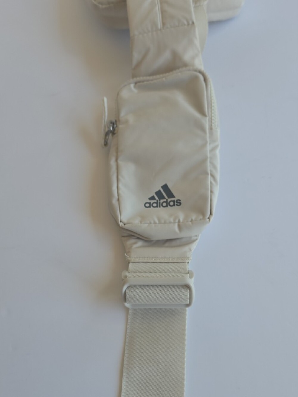 Adidas Essentials Sling Crossbody Bag Beige Multi Pocket Strap Pouch - Picture 7 of 13
